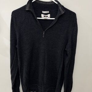 Joseph Abboud Men's Charcoal 1/4 inch Zip-Up Sweater